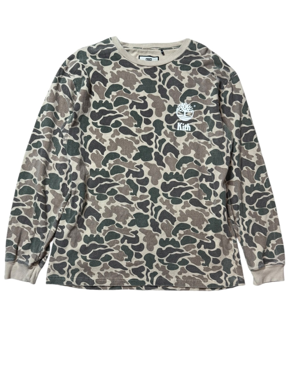 Kith x Timberland Duck Camo Long Sleeve Graphic Tee size XL